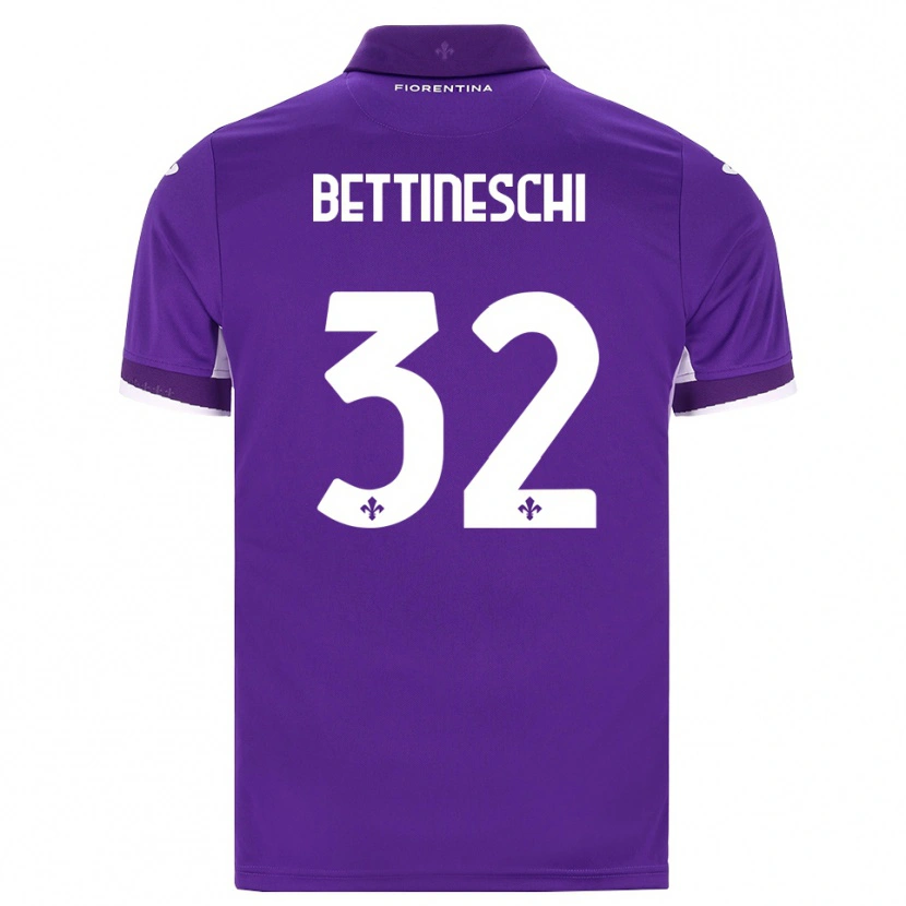 Danxen Bambino Maglia Giorgia Bettineschi #32 Viola Bianco Rosa Kit Gara Home 2026/27 Maglietta