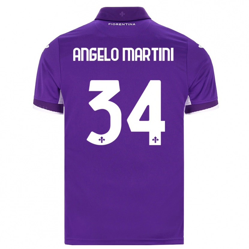 Danxen Bambino Maglia Angelo Martini #34 Viola Bianco Rosa Kit Gara Home 2026/27 Maglietta