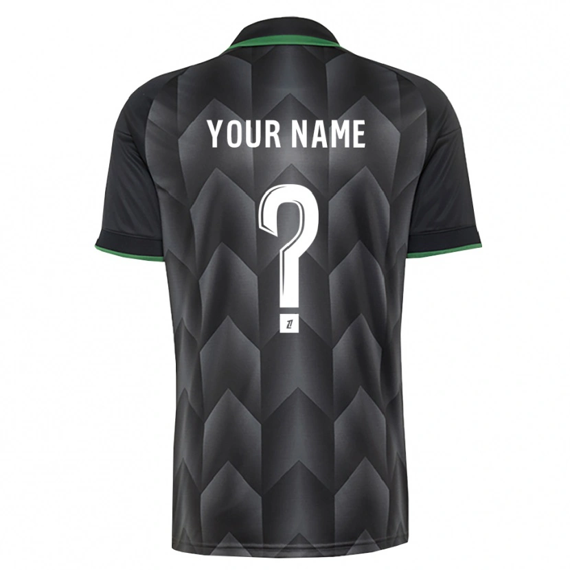 Danxen Bambino Maglia Il Tuo Nome #0 Verde Bianco Nero Kit Gara Away 2026/27 Maglietta