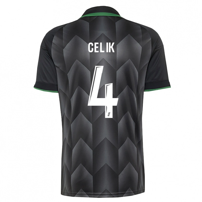 Danxen Bambino Maglia Nidal Celik #4 Verde Bianco Nero Kit Gara Away 2026/27 Maglietta
