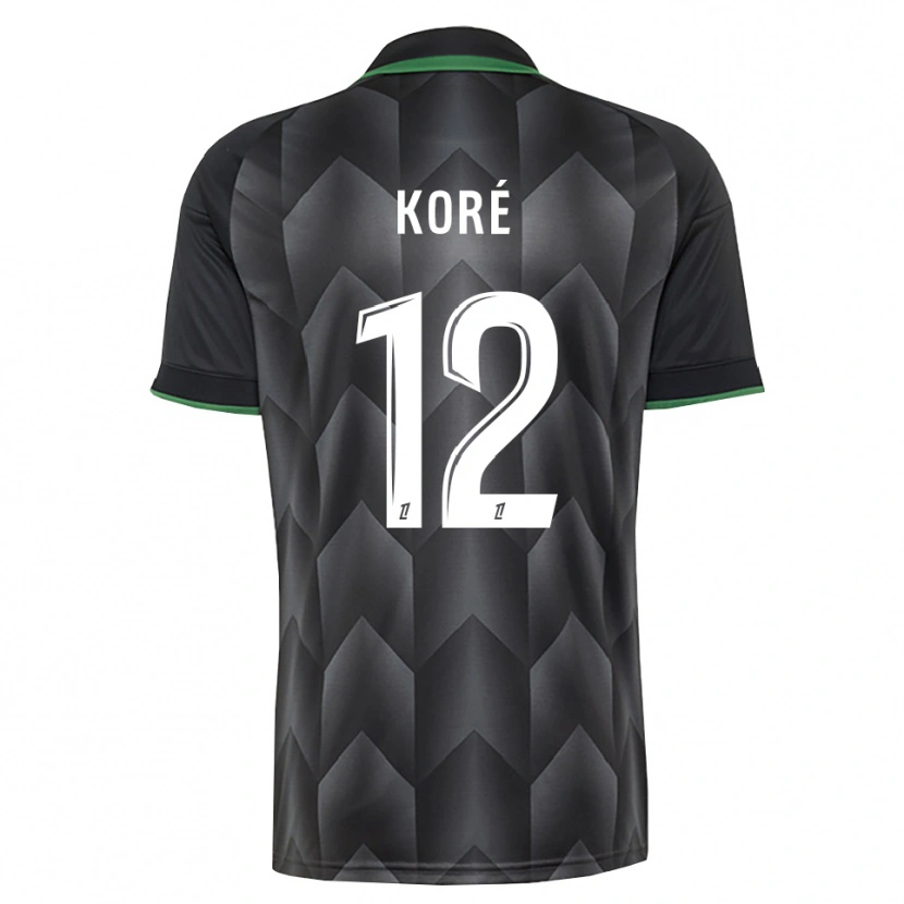 Danxen Bambino Maglia Mathis Koré #12 Verde Bianco Nero Kit Gara Away 2026/27 Maglietta