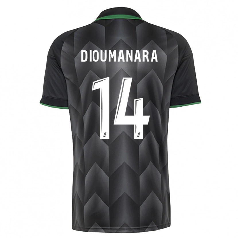 Danxen Bambino Maglia Sidi Dioumanara #14 Verde Bianco Nero Kit Gara Away 2026/27 Maglietta
