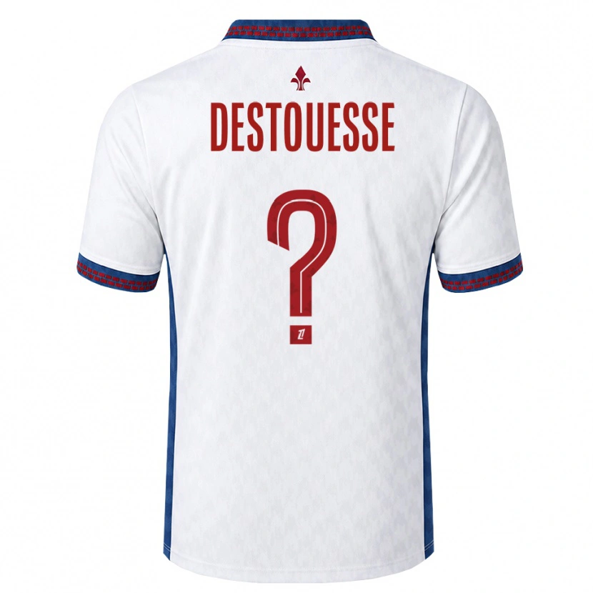 Danxen Bambino Maglia Guilhem Destouesse #0 Rosso Bianco Blu Kit Gara Away 2026/27 Maglietta