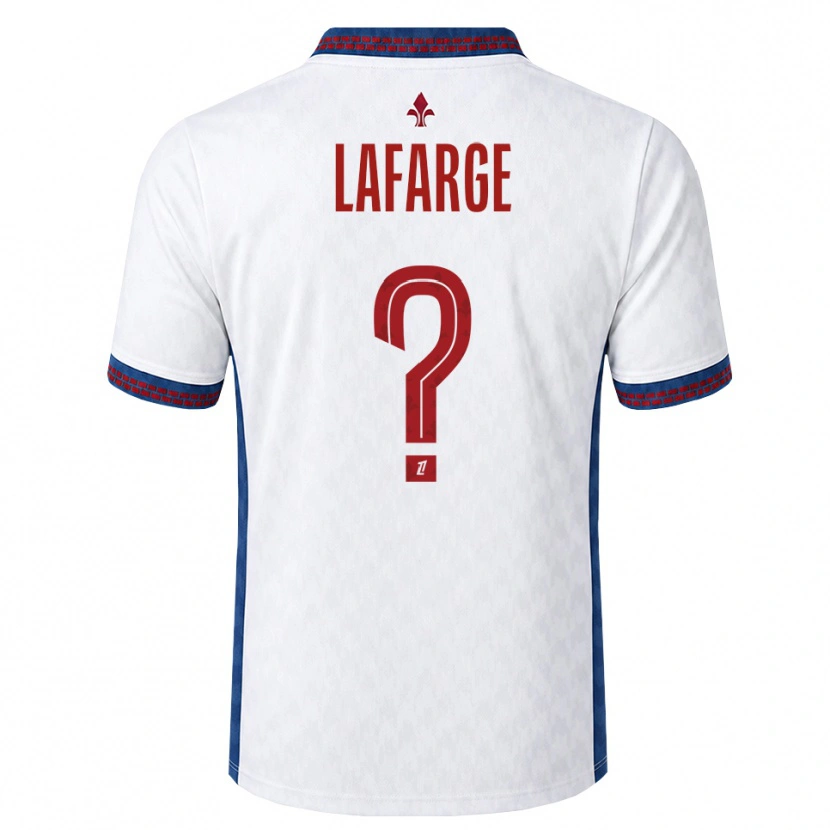 Danxen Bambino Maglia Gabriel Lafarge #0 Rosso Bianco Blu Kit Gara Away 2026/27 Maglietta