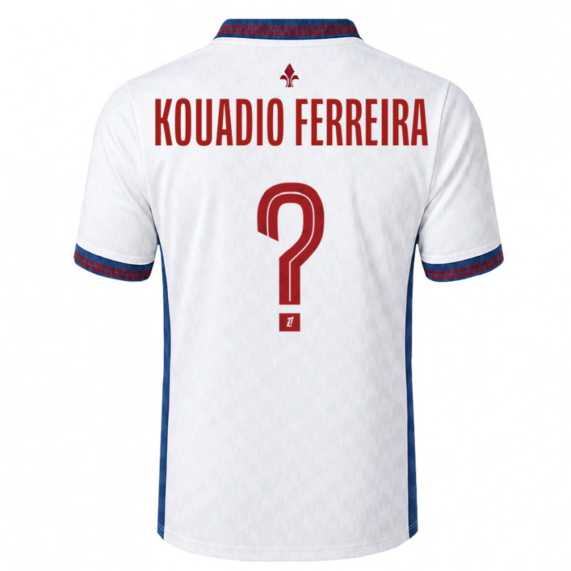 Danxen Bambino Maglia Wilfrid Kouadio Ferreira #0 Rosso Bianco Blu Kit Gara Away 2026/27 Maglietta