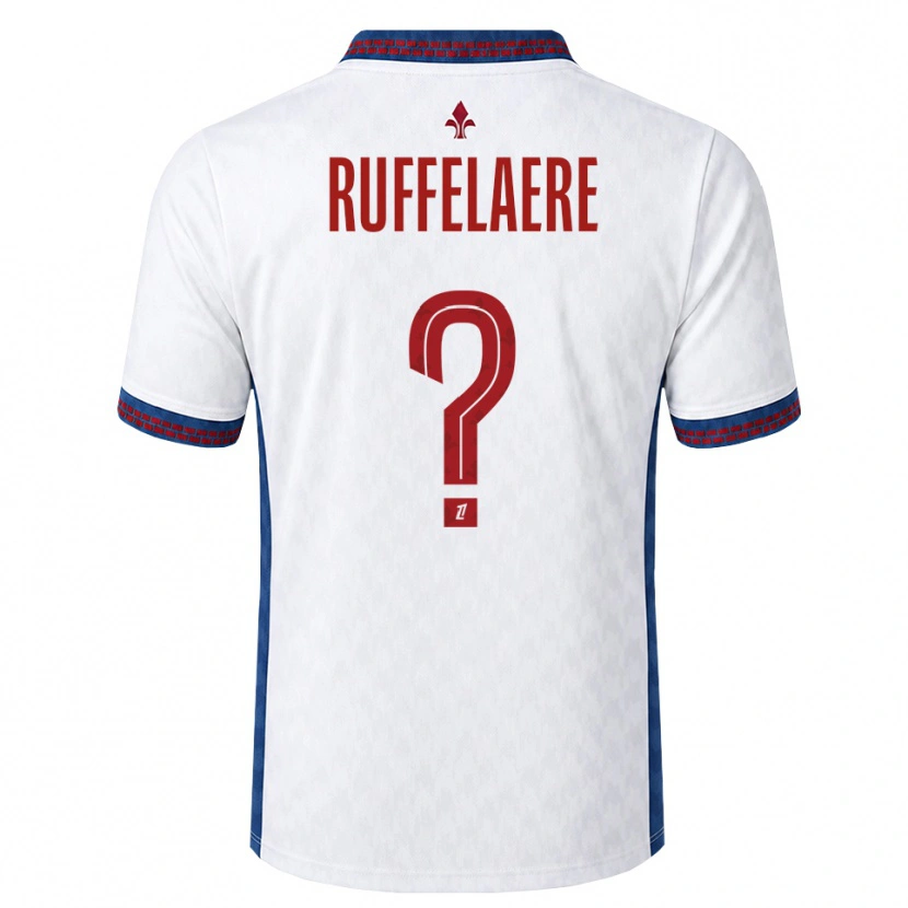 Danxen Bambino Maglia Perrine Ruffelaere #0 Rosso Bianco Blu Kit Gara Away 2026/27 Maglietta
