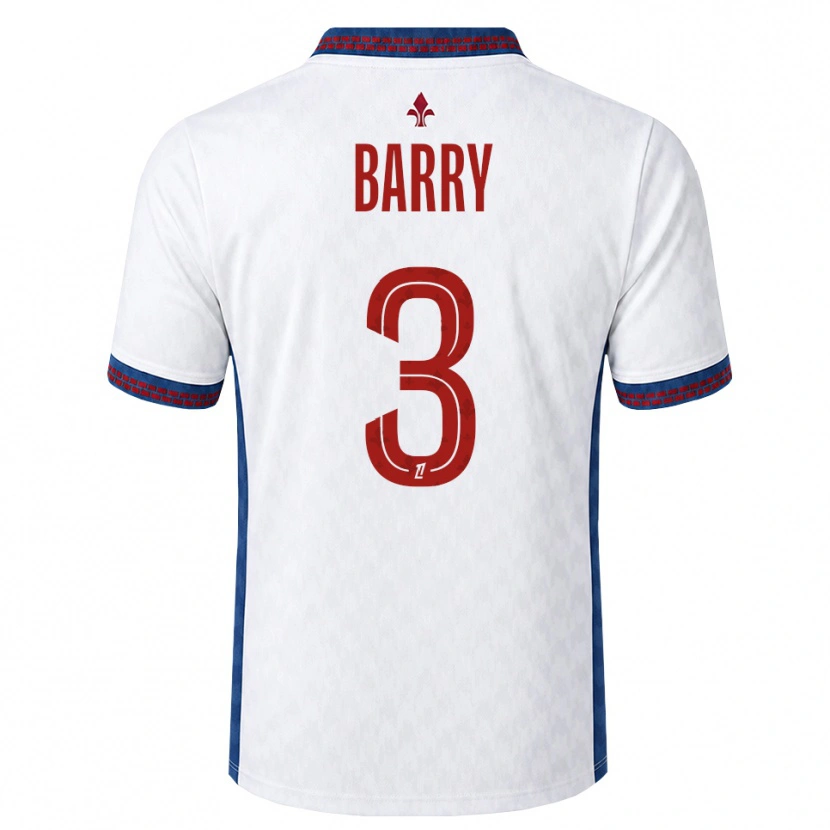 Danxen Bambino Maglia Léo Barry #3 Rosso Bianco Blu Kit Gara Away 2026/27 Maglietta