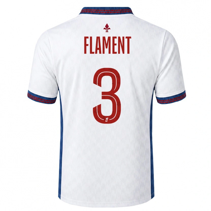 Danxen Bambino Maglia Corentin Flament #3 Rosso Bianco Blu Kit Gara Away 2026/27 Maglietta