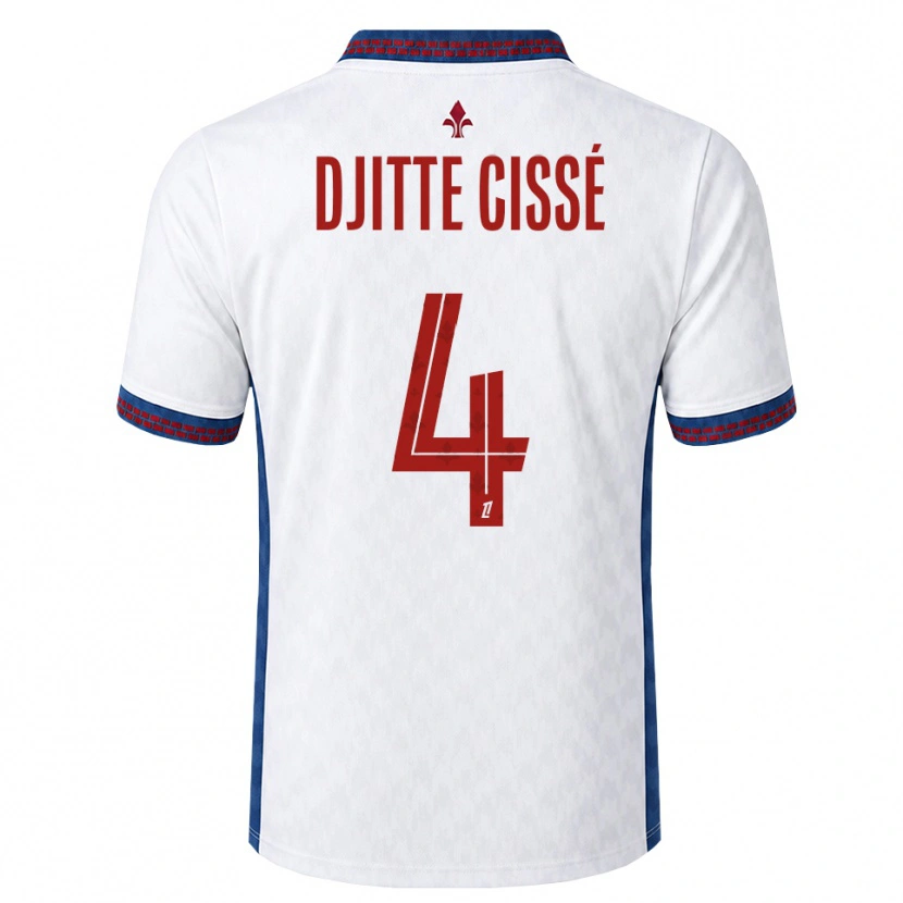 Danxen Bambino Maglia Babacar Djitte Cissé #4 Rosso Bianco Blu Kit Gara Away 2026/27 Maglietta
