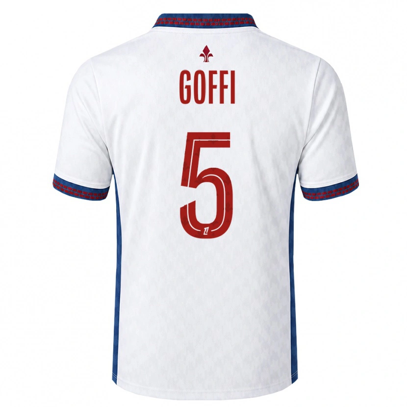 Danxen Bambino Maglia Maxima Goffi #5 Rosso Bianco Blu Kit Gara Away 2026/27 Maglietta