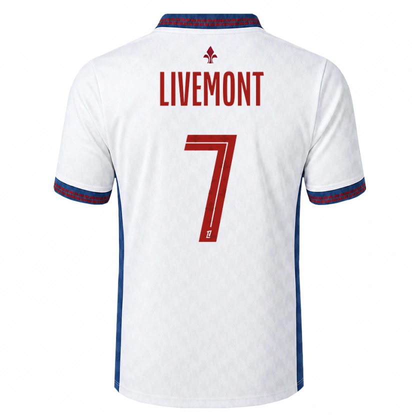 Danxen Bambino Maglia Antoine Livemont #7 Rosso Bianco Blu Kit Gara Away 2026/27 Maglietta
