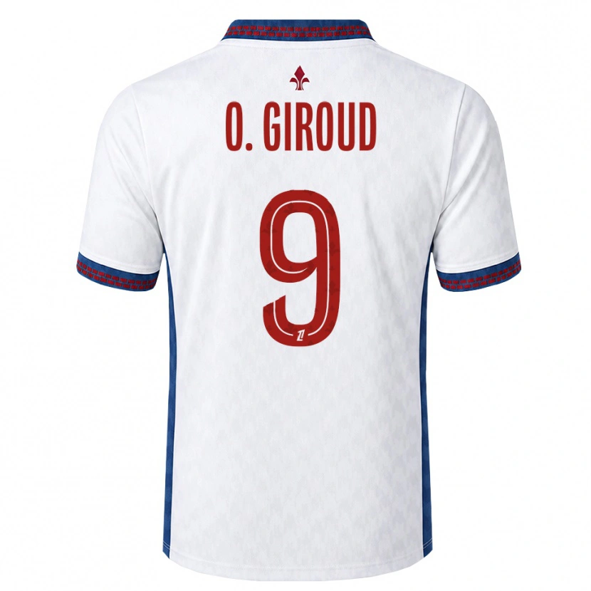 Danxen Bambino Maglia Olivier Giroud #9 Rosso Bianco Blu Kit Gara Away 2026/27 Maglietta