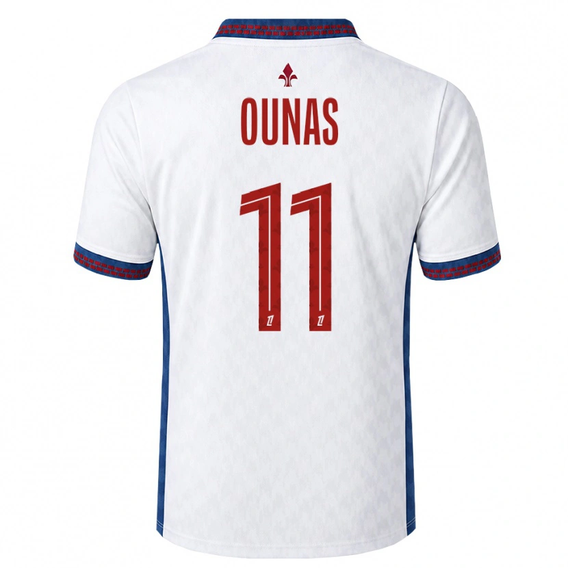 Danxen Bambino Maglia Adam Ounas #11 Rosso Bianco Blu Kit Gara Away 2026/27 Maglietta