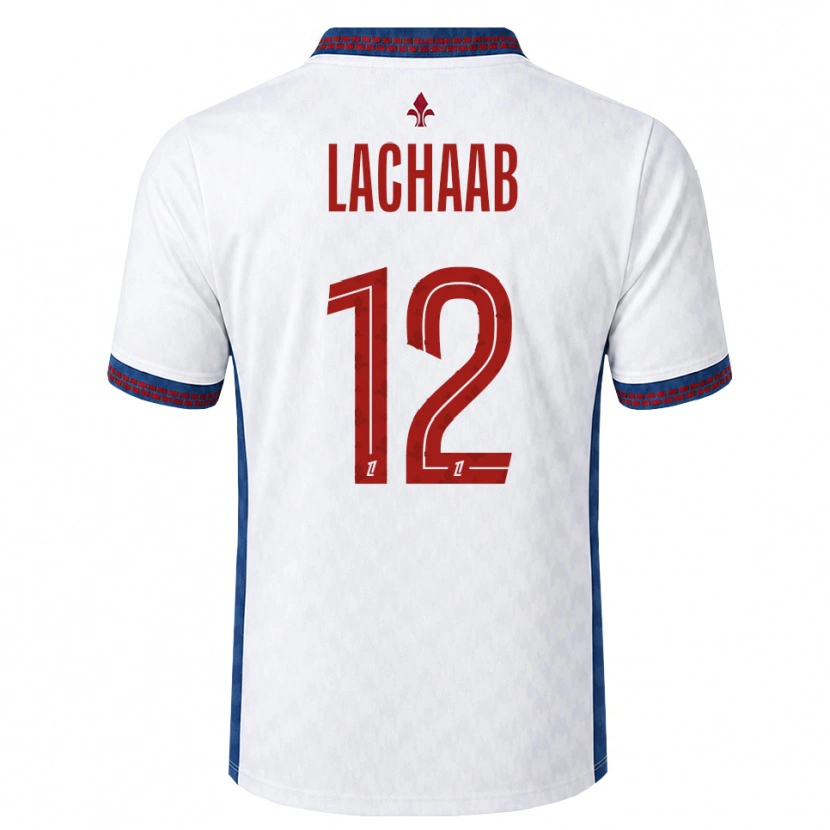 Danxen Bambino Maglia Younes Lachaab #12 Rosso Bianco Blu Kit Gara Away 2026/27 Maglietta
