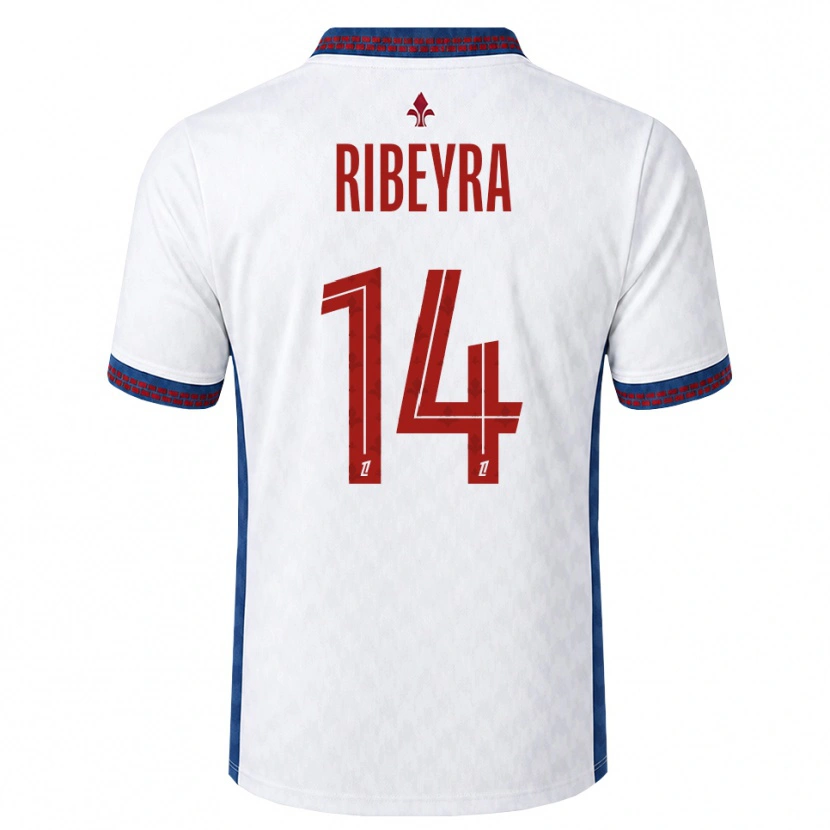 Danxen Bambino Maglia Anaïs Ribeyra #14 Rosso Bianco Blu Kit Gara Away 2026/27 Maglietta