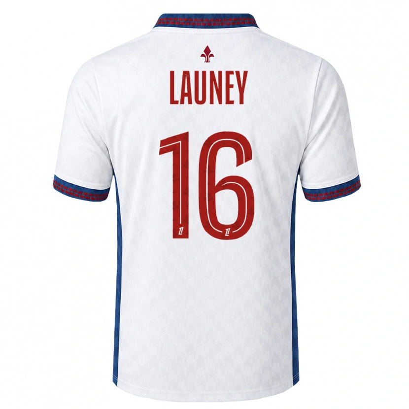 Danxen Bambino Maglia Elisa Launey #16 Rosso Bianco Blu Kit Gara Away 2026/27 Maglietta