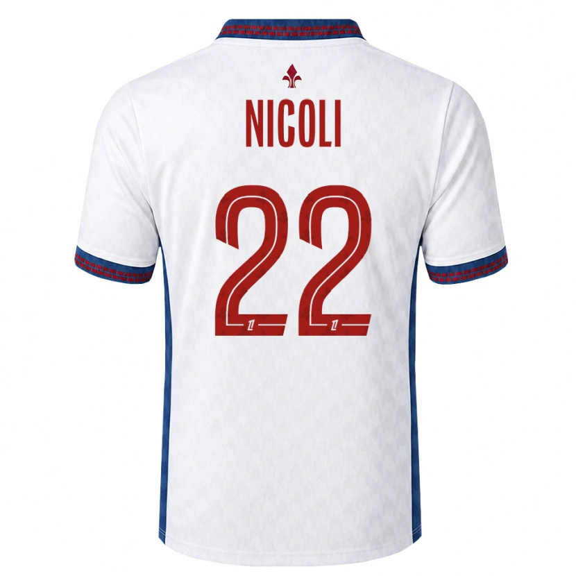 Danxen Bambino Maglia Morgane Nicoli #22 Rosso Bianco Blu Kit Gara Away 2026/27 Maglietta