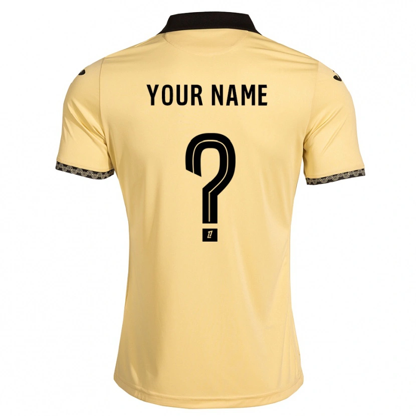 Danxen Bambino Maglia Il Tuo Nome #0 Bianco Avorio Nero Kit Gara Away 2026/27 Maglietta