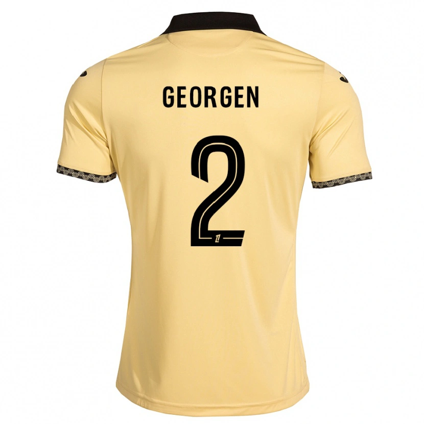 Danxen Bambino Maglia Alec Georgen #2 Bianco Avorio Nero Kit Gara Away 2026/27 Maglietta