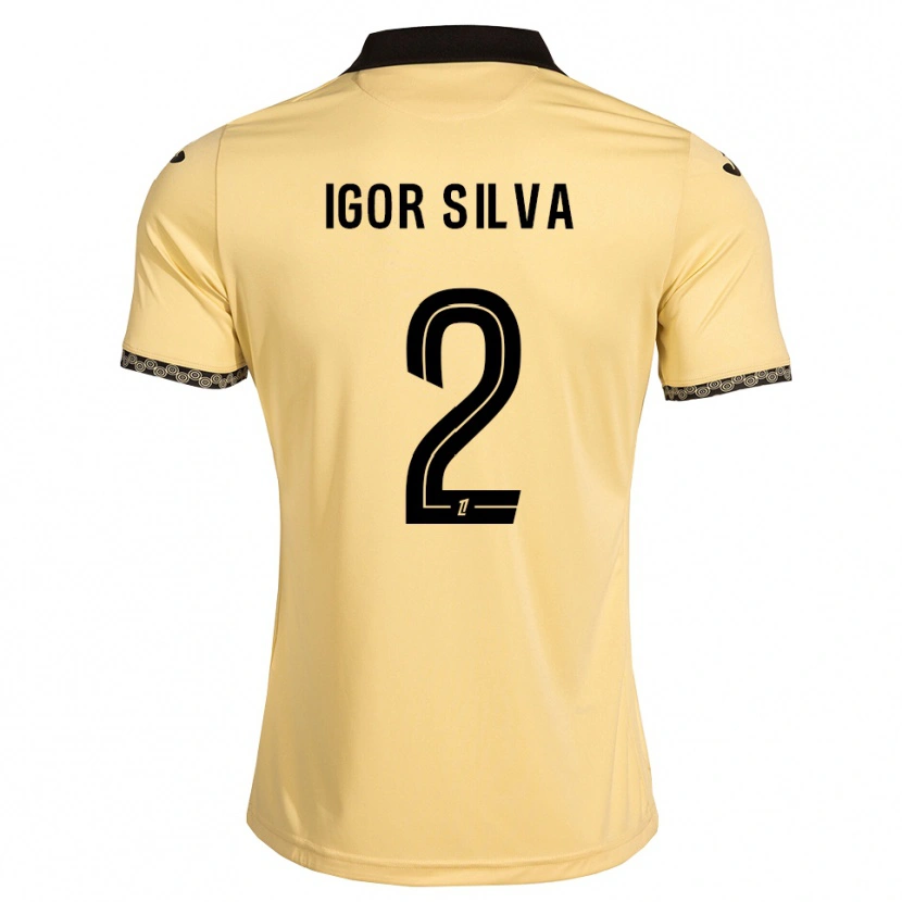 Danxen Bambino Maglia Igor Silva #2 Bianco Avorio Nero Kit Gara Away 2026/27 Maglietta