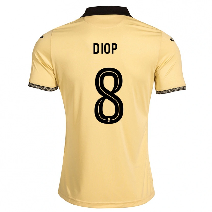 Danxen Bambino Maglia Samba Diop #8 Bianco Avorio Nero Kit Gara Away 2026/27 Maglietta