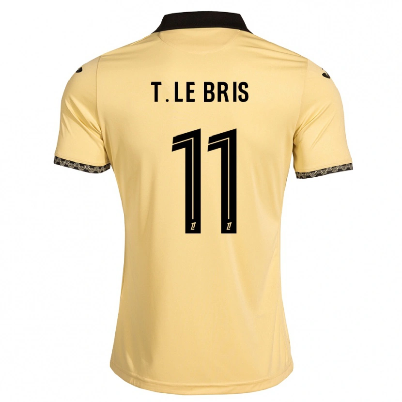 Danxen Bambino Maglia Théo Le Bris #11 Bianco Avorio Nero Kit Gara Away 2026/27 Maglietta