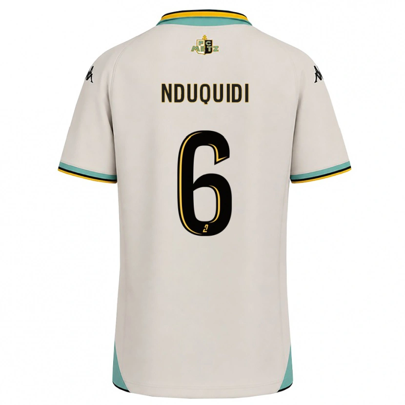 Danxen Bambino Maglia Joseph Nduquidi #6 Bianco Floreale Nero Kit Gara Away 2026/27 Maglietta