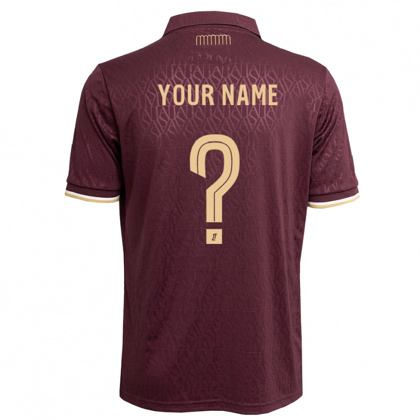 Danxen Bambino Maglia Il Tuo Nome #0 Marrone Sabbia Vinaccia Kit Gara Away 2026/27 Maglietta