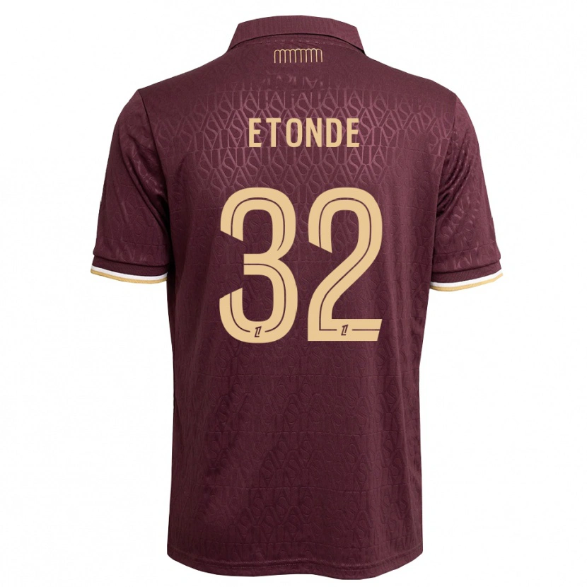 Danxen Bambino Maglia Romaric Etonde #32 Marrone Sabbia Vinaccia Kit Gara Away 2026/27 Maglietta