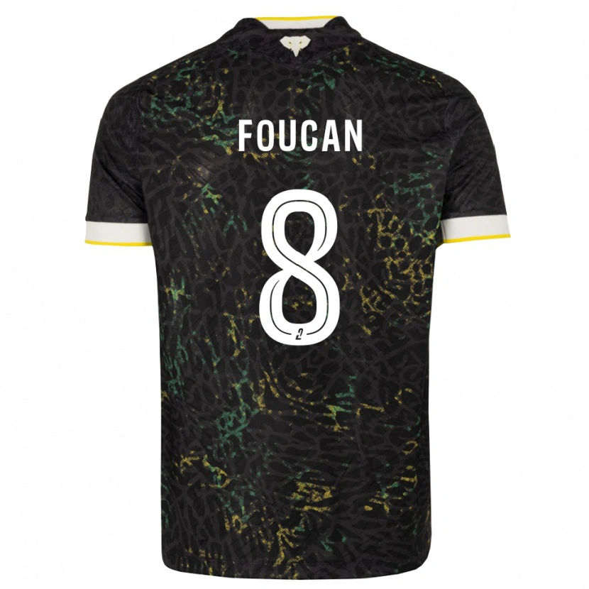 Danxen Bambino Maglia Jalen Foucan #8 Nero Bianco Giallo Kit Gara Away 2026/27 Maglietta