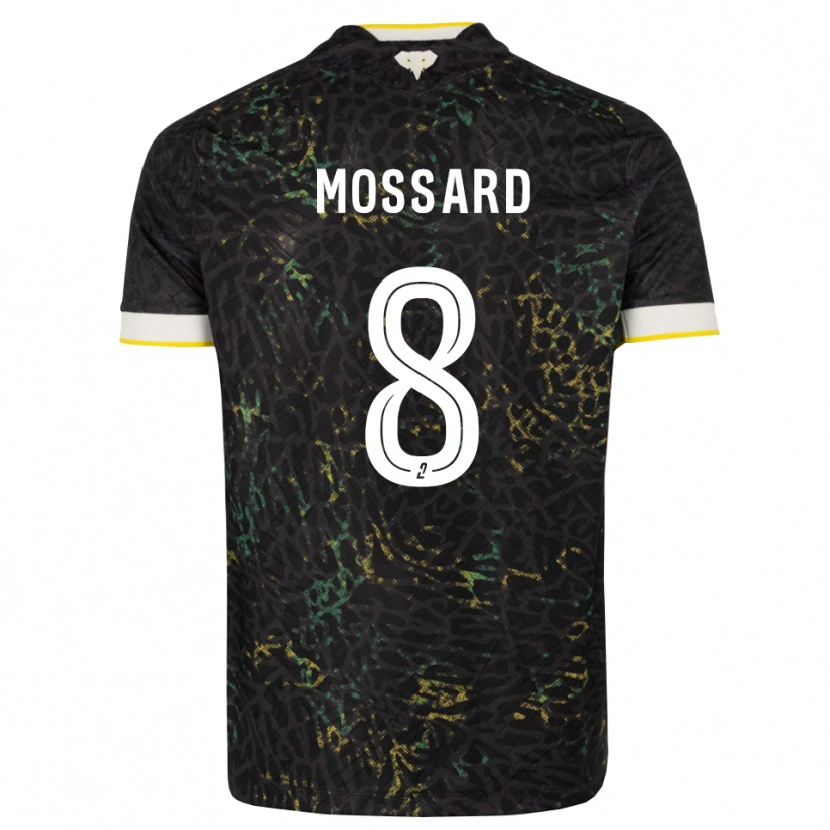 Danxen Bambino Maglia Juliette Mossard #8 Nero Bianco Giallo Kit Gara Away 2026/27 Maglietta
