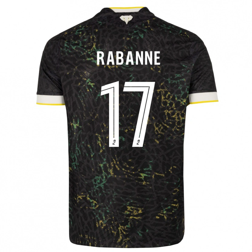 Danxen Bambino Maglia Julie Rabanne #17 Nero Bianco Giallo Kit Gara Away 2026/27 Maglietta