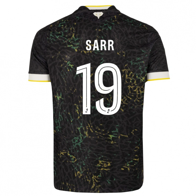 Danxen Bambino Maglia Ahmadou Sarr #19 Nero Bianco Giallo Kit Gara Away 2026/27 Maglietta
