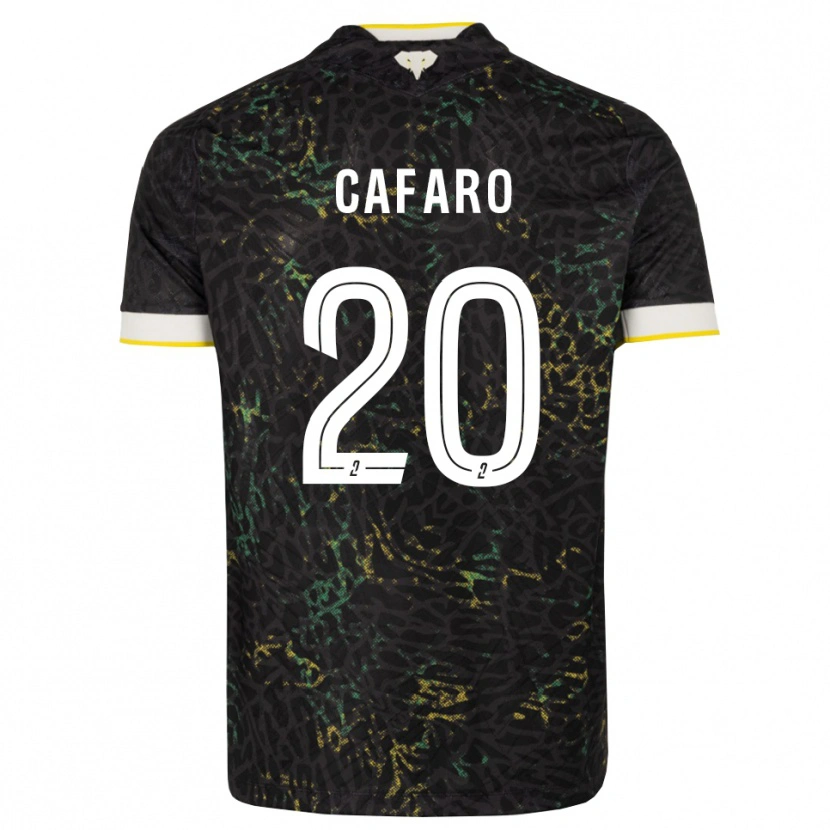 Danxen Bambino Maglia Mathieu Cafaro #20 Nero Bianco Giallo Kit Gara Away 2026/27 Maglietta
