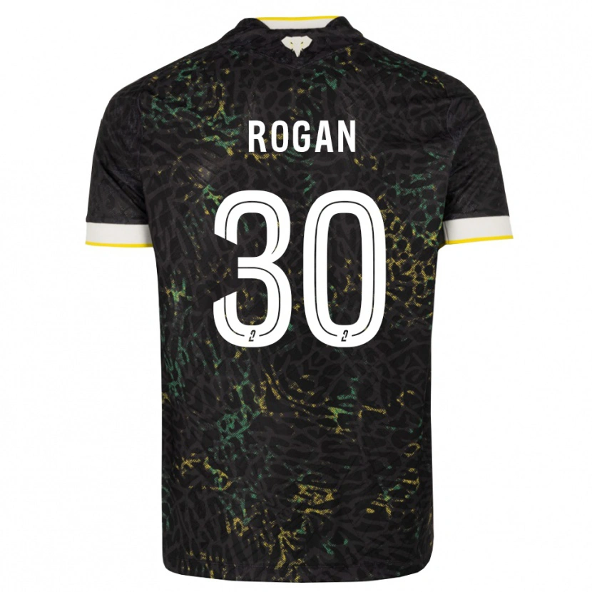 Danxen Bambino Maglia Manja Rogan #30 Nero Bianco Giallo Kit Gara Away 2026/27 Maglietta