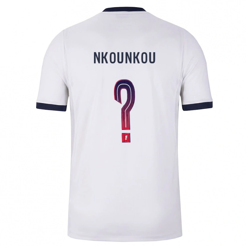 Danxen Bambino Maglia Desthy Nkounkou #0 Bianco Nero Rosso Kit Gara Away 2026/27 Maglietta