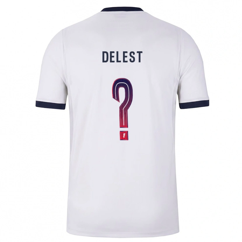 Danxen Bambino Maglia Shadyl Delest #0 Bianco Nero Rosso Kit Gara Away 2026/27 Maglietta