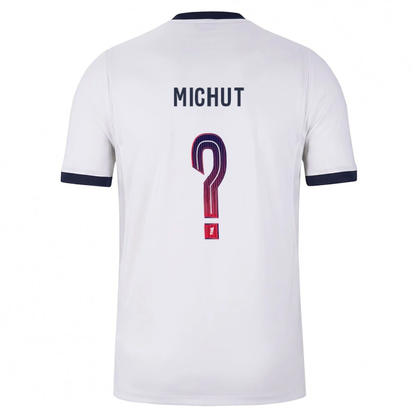 Danxen Bambino Maglia Etienne Michut #0 Bianco Nero Rosso Kit Gara Away 2026/27 Maglietta