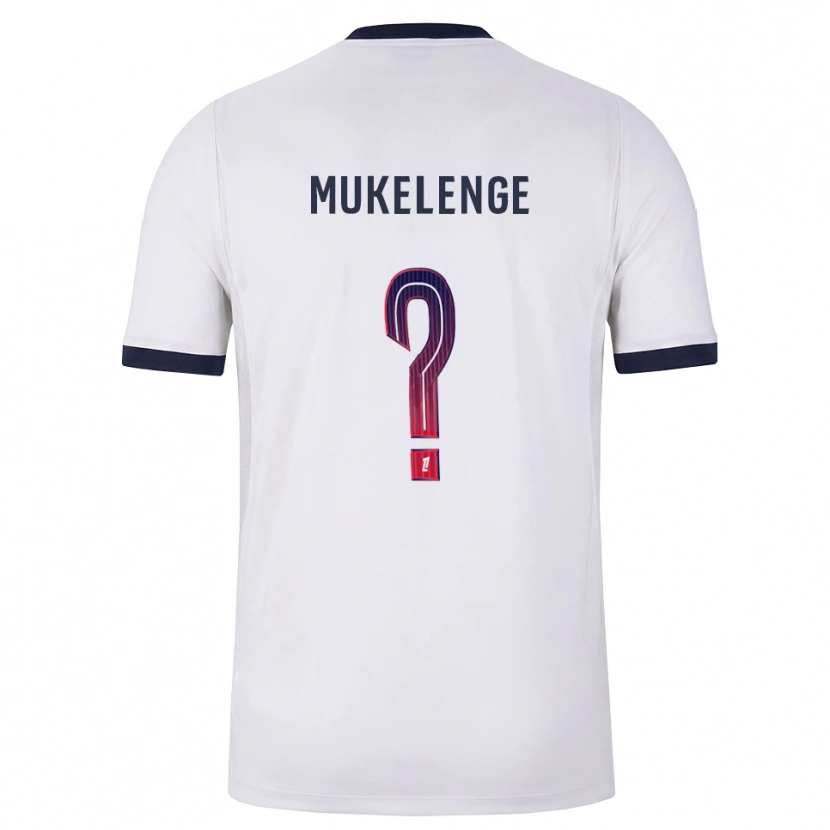 Danxen Bambino Maglia Christ Mukelenge #0 Bianco Nero Rosso Kit Gara Away 2026/27 Maglietta