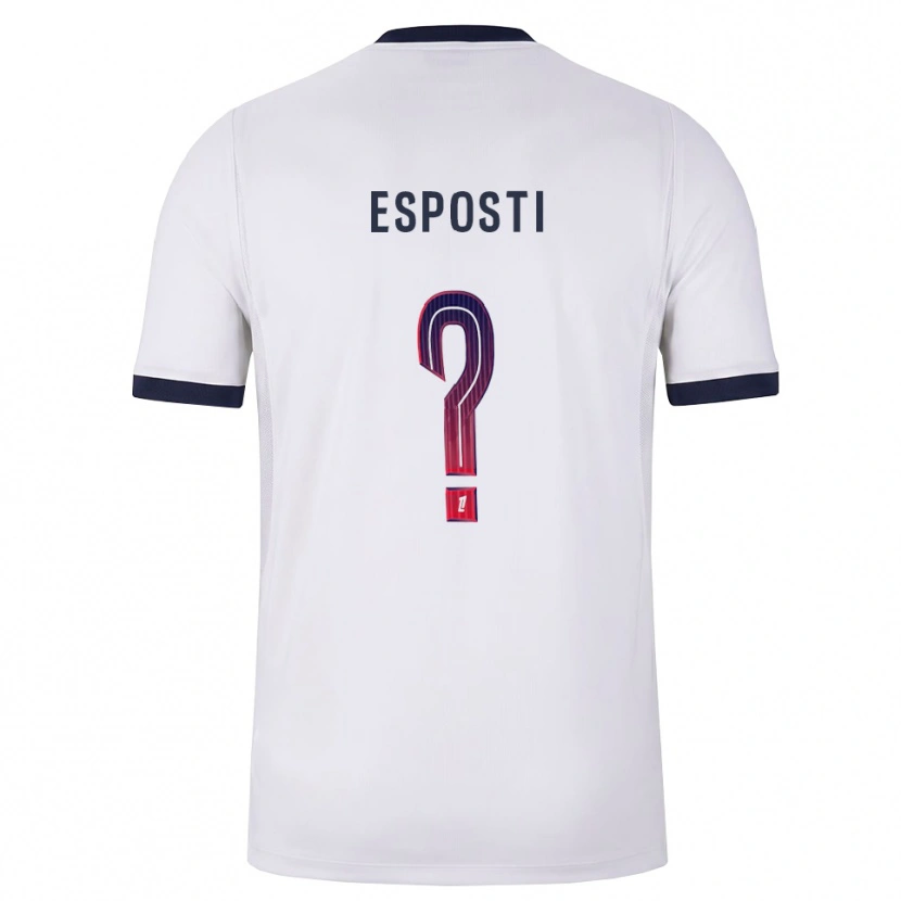 Danxen Bambino Maglia Ines Degli Esposti #0 Bianco Nero Rosso Kit Gara Away 2026/27 Maglietta