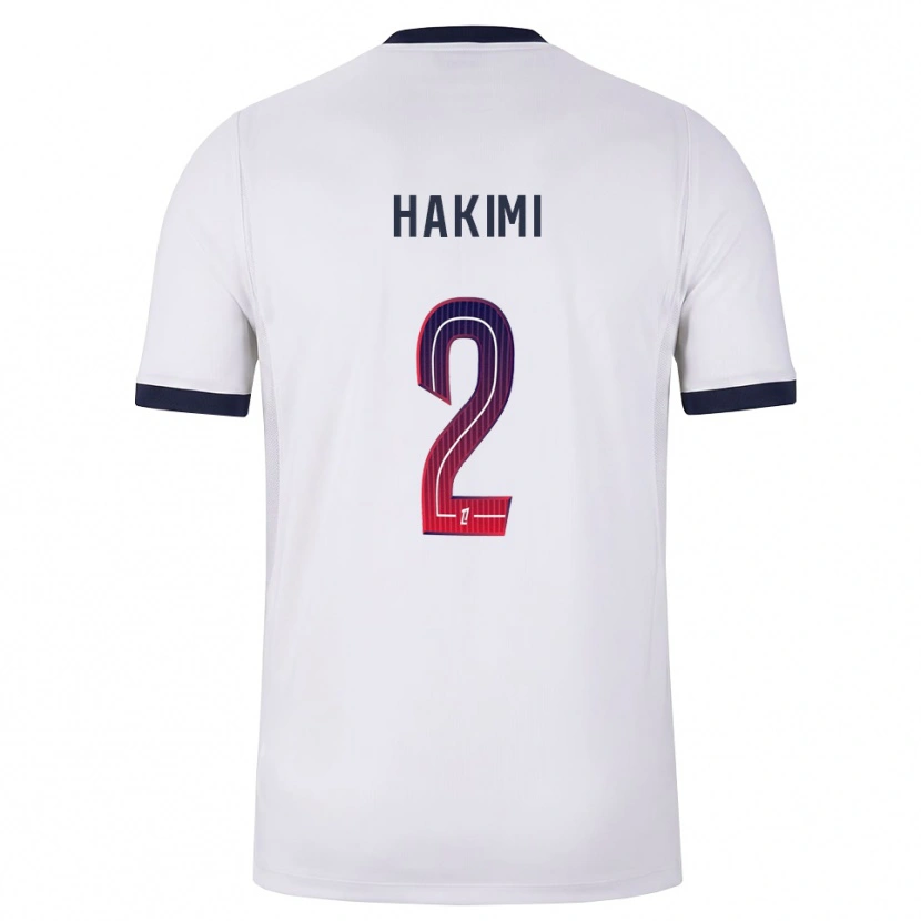 Danxen Bambino Maglia Achraf Hakimi #2 Bianco Nero Rosso Kit Gara Away 2026/27 Maglietta
