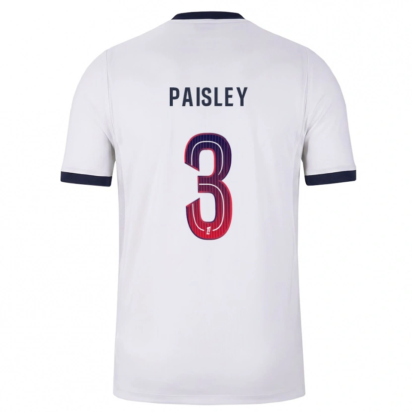 Danxen Bambino Maglia Jarell Paisley #3 Bianco Nero Rosso Kit Gara Away 2026/27 Maglietta