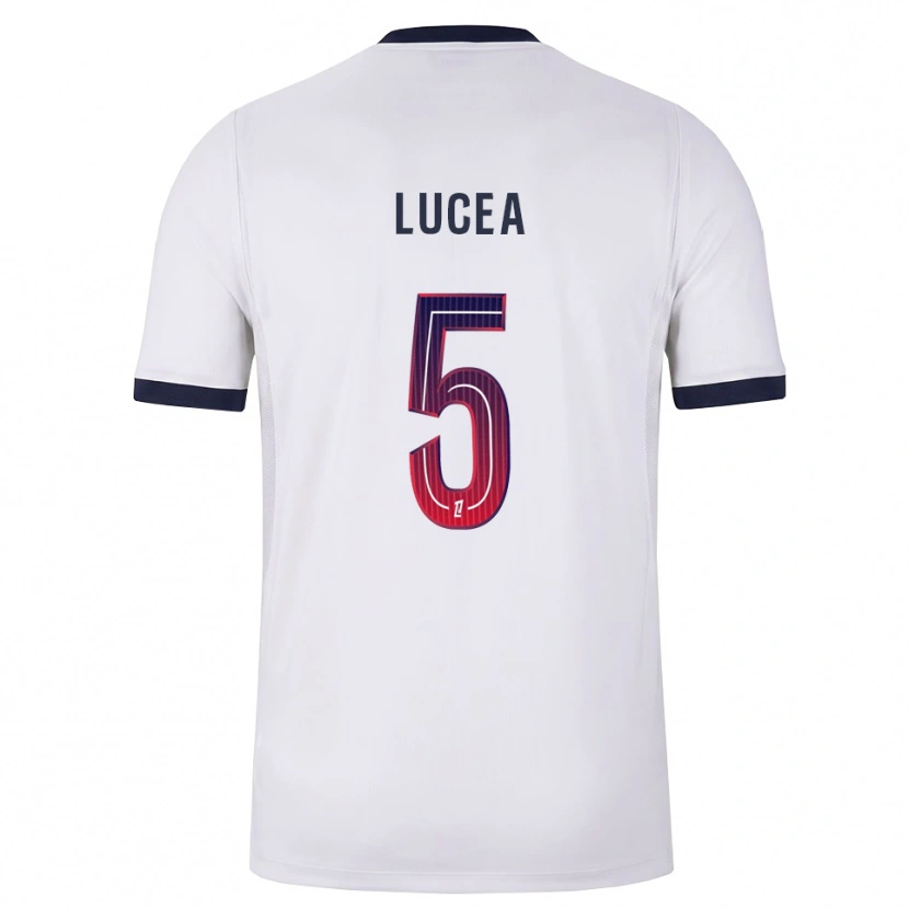 Danxen Bambino Maglia Dimitri Lucea #5 Bianco Nero Rosso Kit Gara Away 2026/27 Maglietta