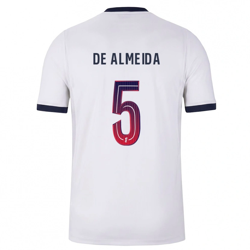 Danxen Bambino Maglia Elisa De Almeida #5 Bianco Nero Rosso Kit Gara Away 2026/27 Maglietta