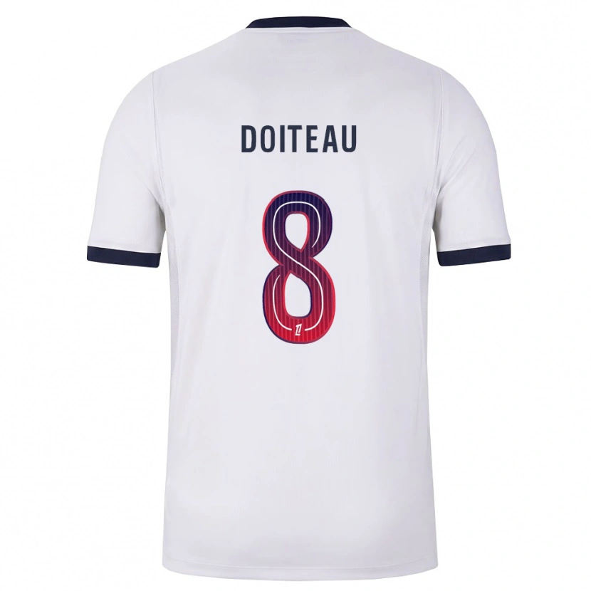 Danxen Bambino Maglia Benoit Doiteau #8 Bianco Nero Rosso Kit Gara Away 2026/27 Maglietta