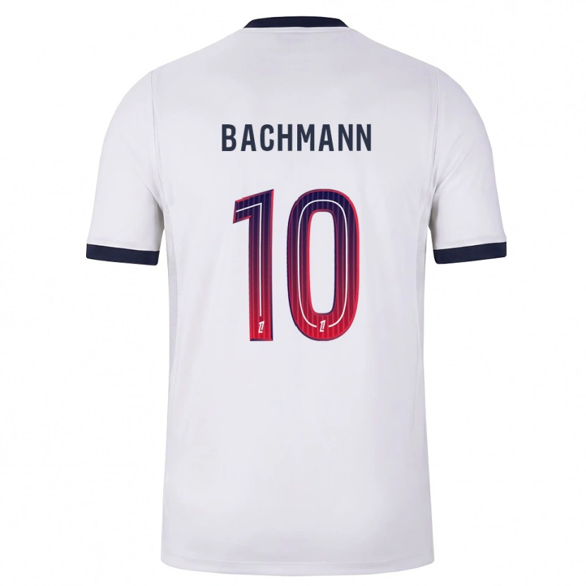 Danxen Bambino Maglia Ramona Bachmann #10 Bianco Nero Rosso Kit Gara Away 2026/27 Maglietta