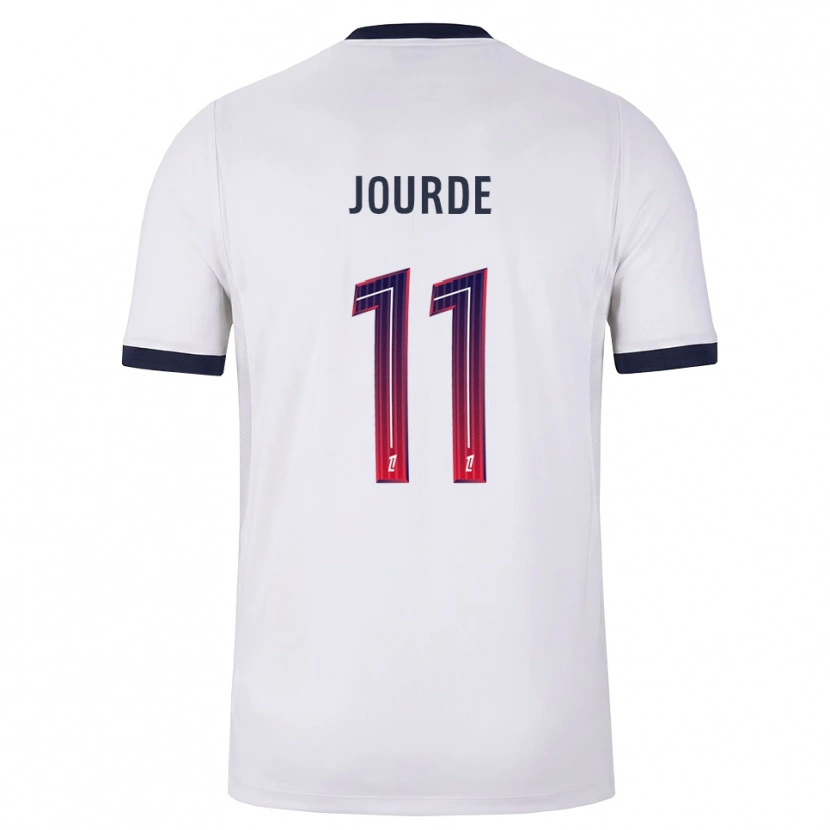 Danxen Bambino Maglia Florianne Jourde #11 Bianco Nero Rosso Kit Gara Away 2026/27 Maglietta
