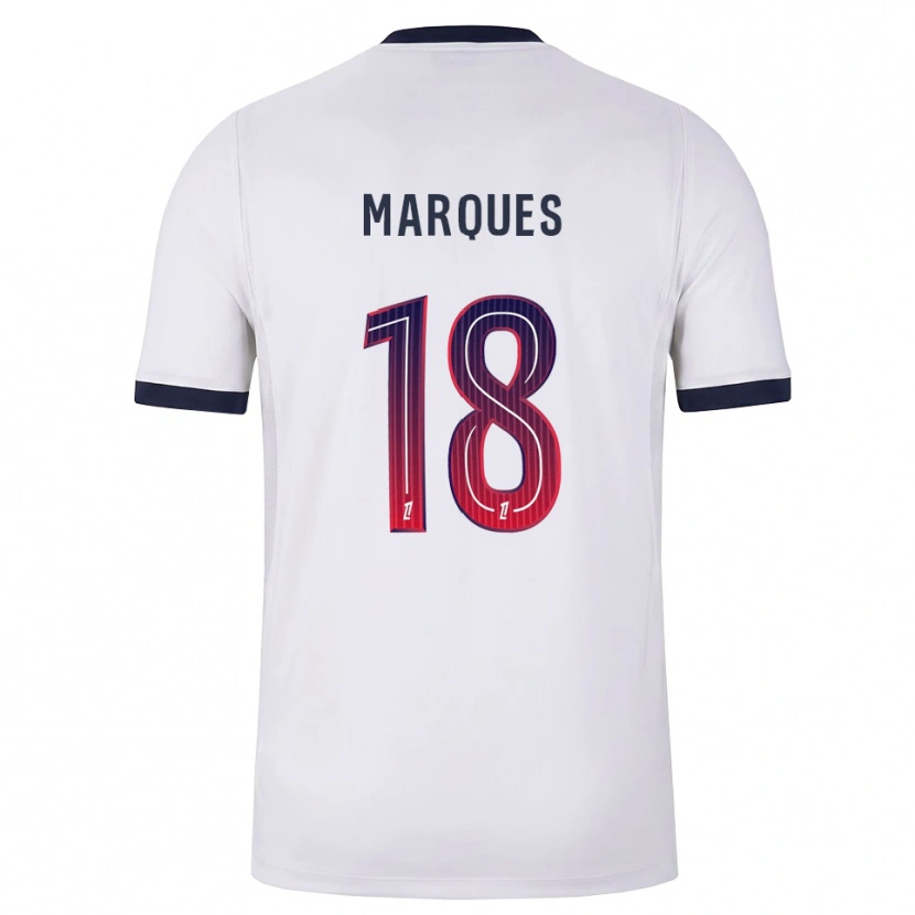 Danxen Bambino Maglia Daniel Marques #18 Bianco Nero Rosso Kit Gara Away 2026/27 Maglietta
