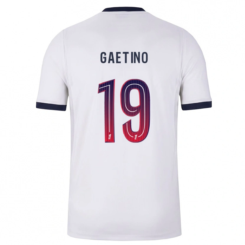 Danxen Bambino Maglia Eva Gaetino #19 Bianco Nero Rosso Kit Gara Away 2026/27 Maglietta