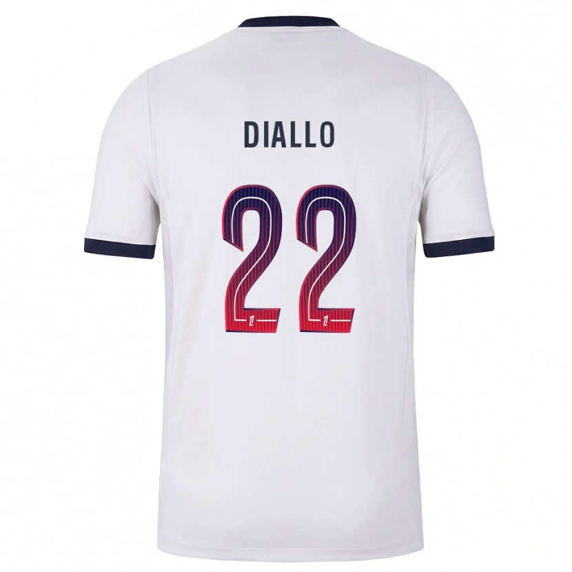 Danxen Bambino Maglia Abdou Diallo #22 Bianco Nero Rosso Kit Gara Away 2026/27 Maglietta